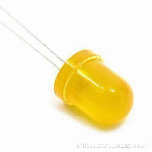 10mm Round Super Amber Emitted Color LED Lamps with Water Clear Lens W/L 605nm
